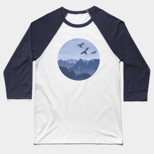 Round light Blue Mountain bats Baseball T-Shirt